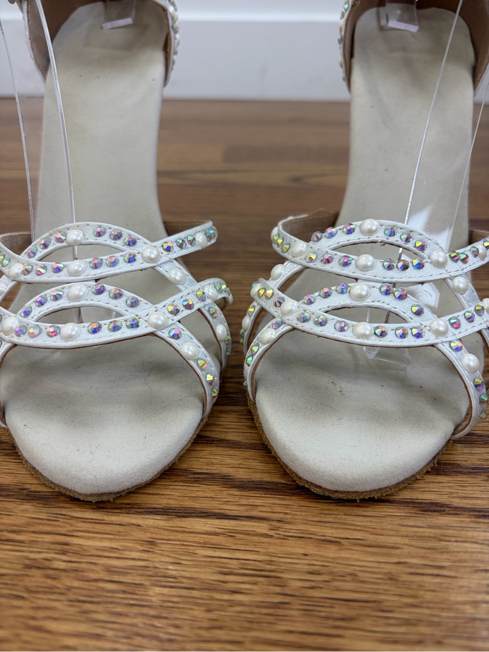 Satin Customized Heel Latin Shoes Salsa Shoes Ballroom Dance Shoes (8.5) - Picture 8 of 14